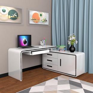 家用卧室转角简易办公学习现代简约白色小户型书桌 电脑桌台式