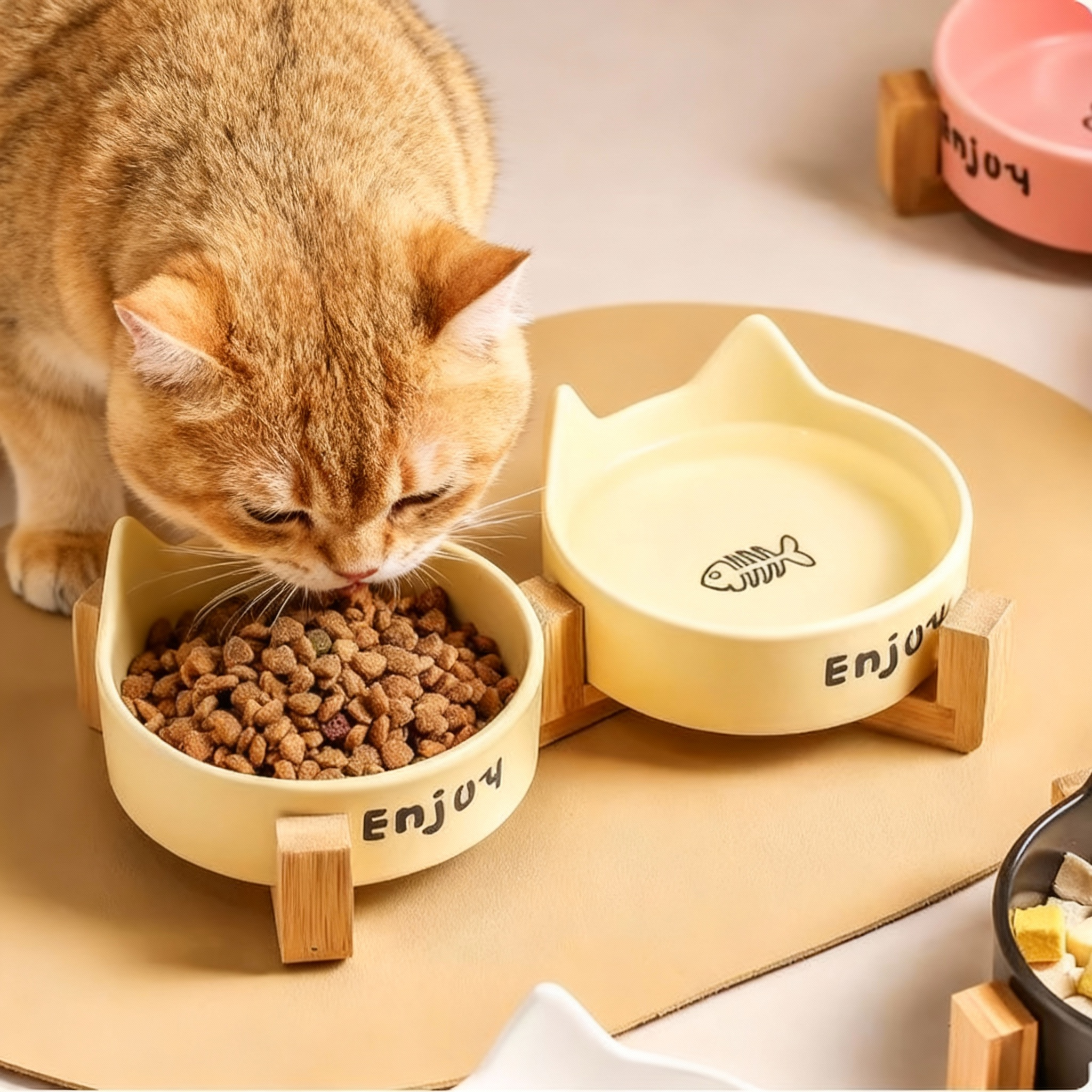 陶瓷猫碗猫食盆宠物幼猫喝水碗粮碗一体猫咪饭碗护颈狗碗不易打翻,宠物/宠物食品及用品,猫狗碗/慢食碗,淘宝优惠券,粉丝福利购,淘宝优惠卷