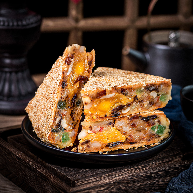 正宗浙江鲜肉月饼五仁蛋黄温州桥墩大月饼中秋节微甜咸香精美礼盒