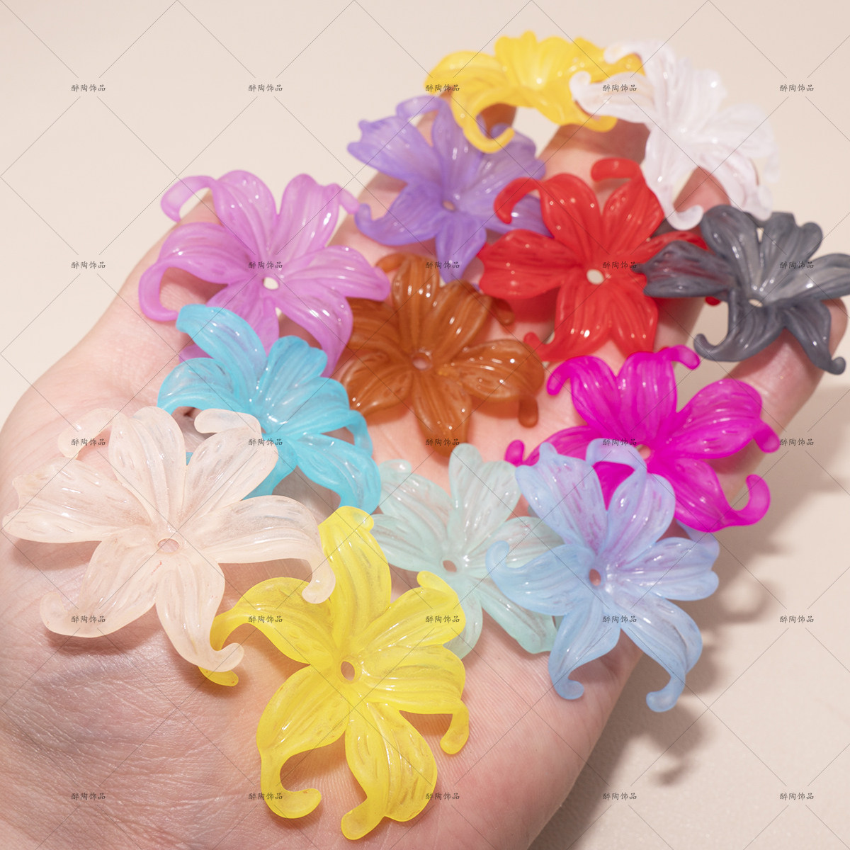 网红磨砂鸢尾花DIY散珠材料包