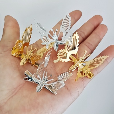 新品灵动颤动蝴蝶发夹带弹簧会动的发夹diy儿童超仙发夹材料配件
