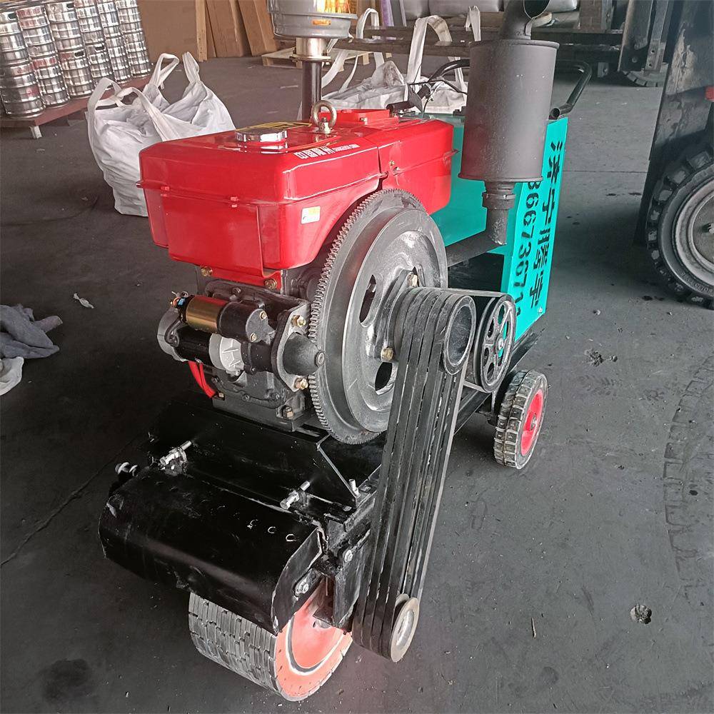 手推式柴油开槽机20公分宽报价 混凝土路面用刻槽机 电动开槽机图