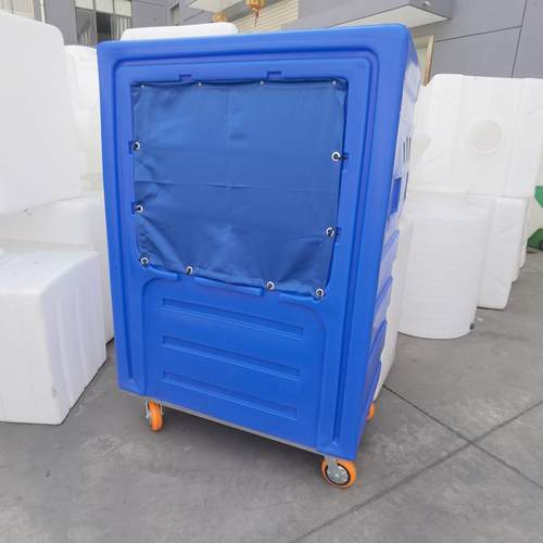 洗脱布草笼车滚塑运输洗涤漂染不锈钢底全钒液能储存箱异形加工