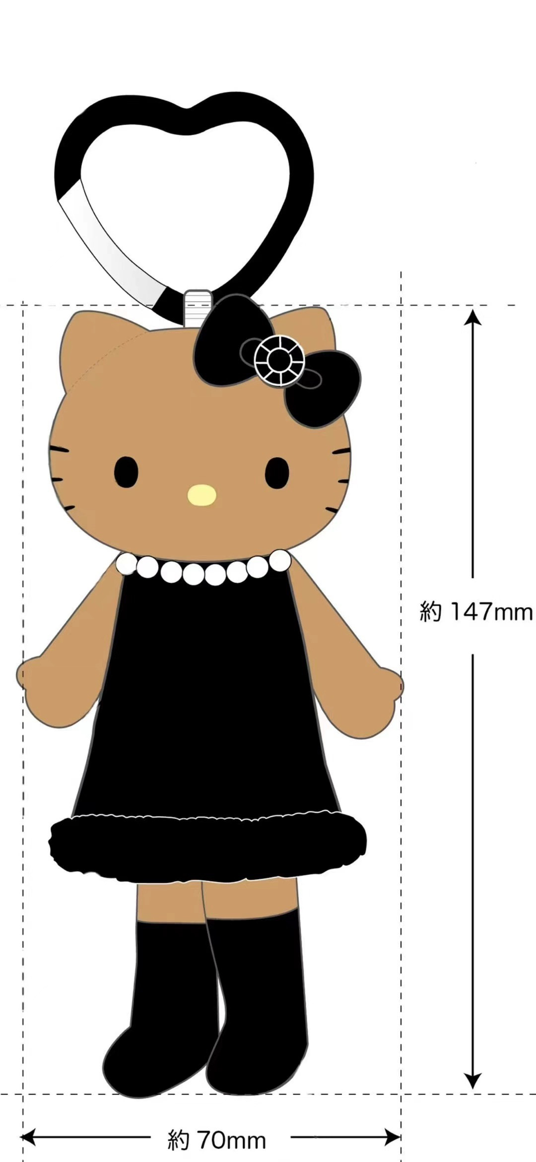 【再贩】25.10月1NIC三丽鸥豹纹黑裙黑皮长腿kitty挂件