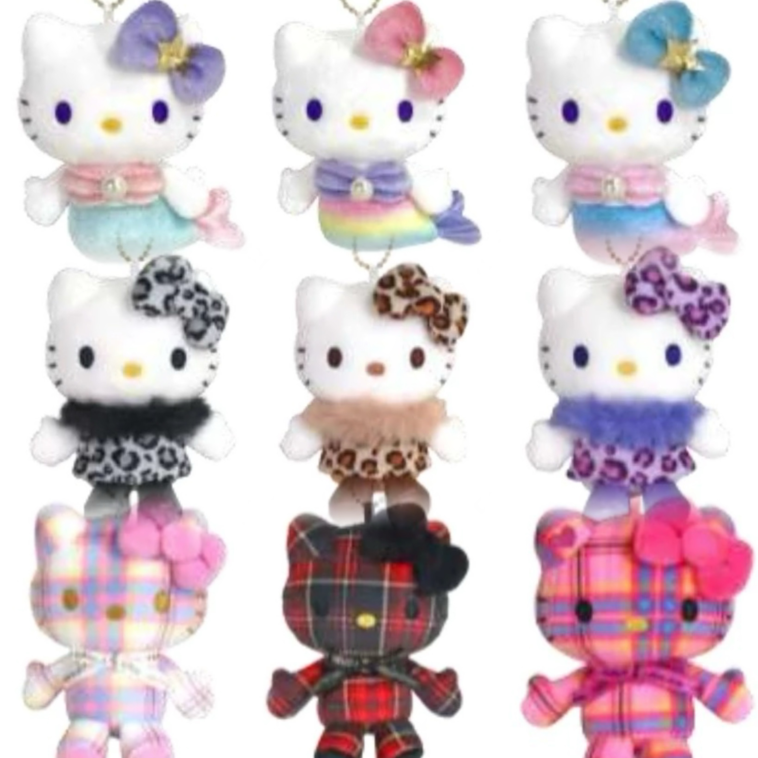 【全款捡漏】日本nakajima美人鱼豹纹毛绒挂件kitty