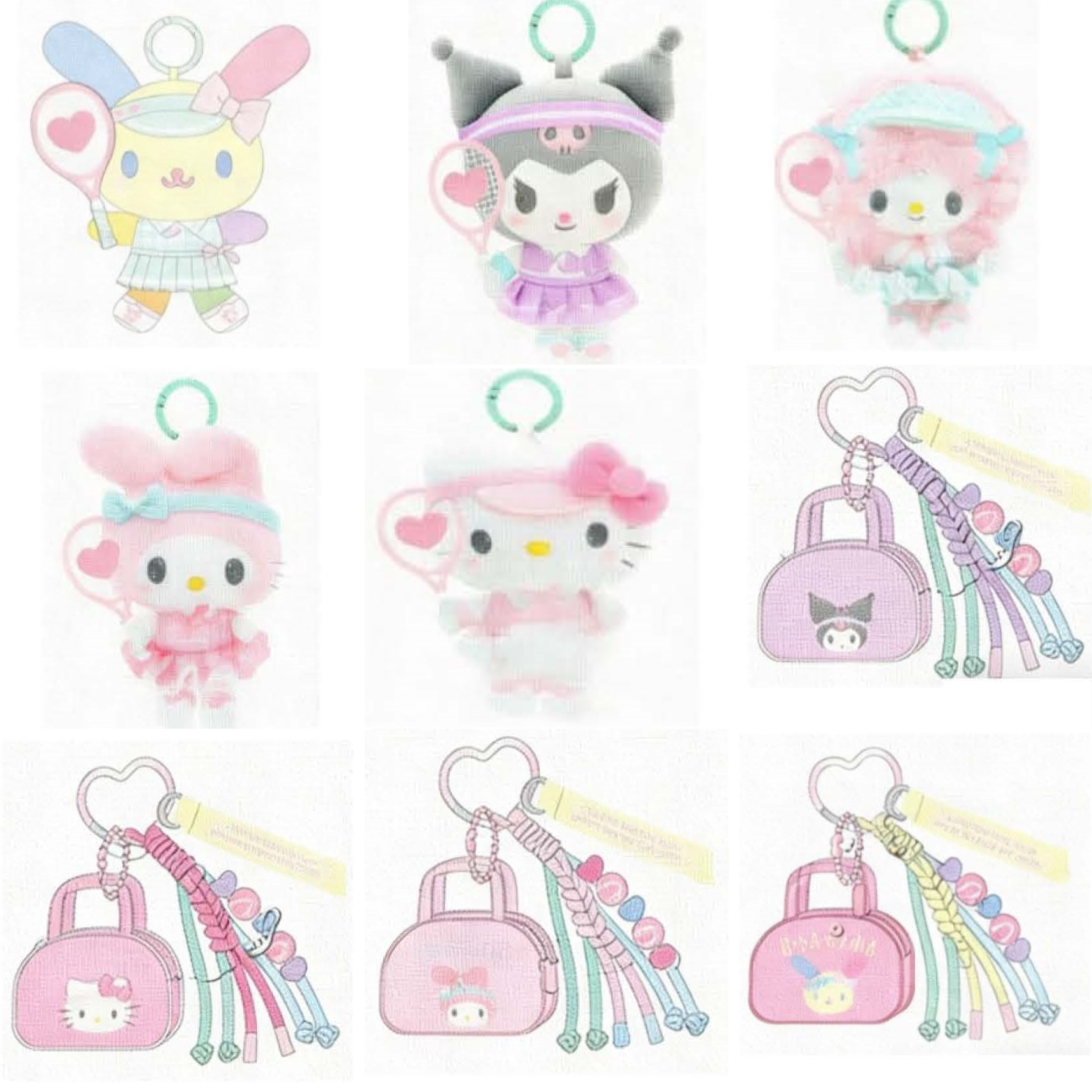【补尾款&全款余量】26.8月海外版网球毛绒玩偶挂件Kitty美乐蒂
