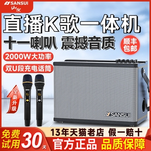 山水SS190广场舞音响大功率户外K一体机歌乐器专用音箱带声卡内录