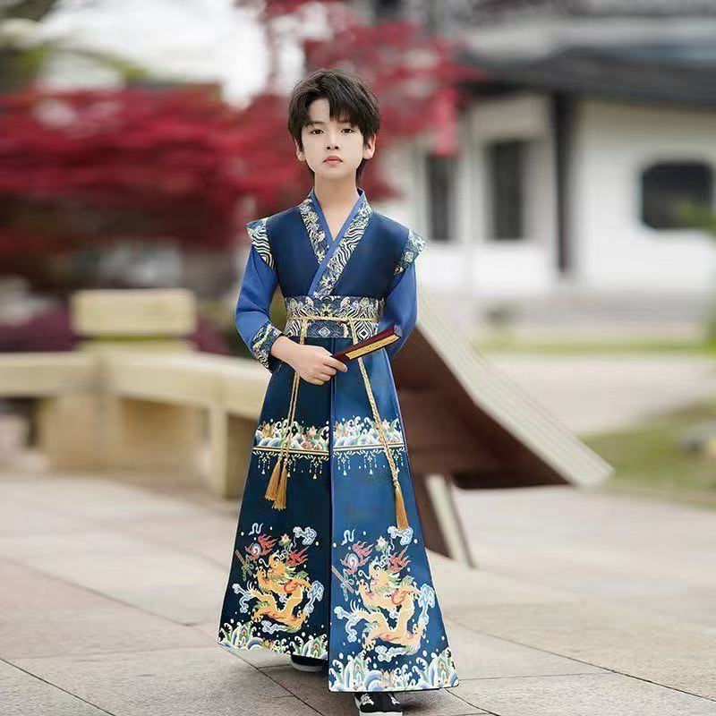 男童汉服2025新款青少年儿童男生唐装男孩中国古装男古风国风春装