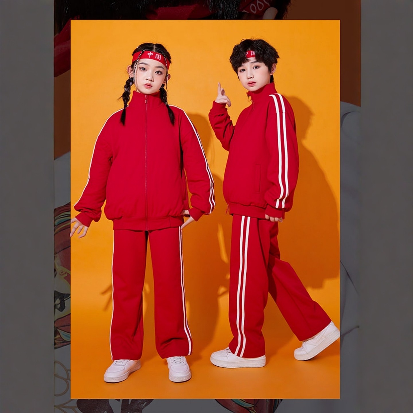 新款秋冬儿童啦啦队服运动会班服中小学生校服运动体操啦啦操套装