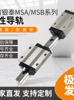 台湾银泰PMI滑块线性导轨MSA/MSB15 20 25 30 35 45S E TS TE LS
