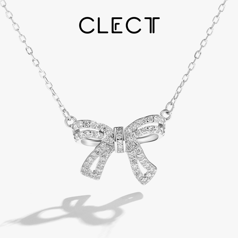 clect珂里蝴蝶结纯银项链女2025新款爆款轻奢小众锁骨链生日礼物