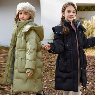 女童羽绒服25年新款巴拉舞中长款儿童装韩版冬季加厚洋气公主外套