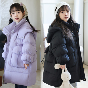 儿童羽绒服冬季加厚新款巴拉舞中长款女童公主宝宝韩版洋气外套潮
