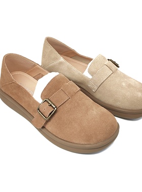 意尔康勃肯鞋女2024复古休闲搭扣设计一脚蹬踩脚两穿平底女48041