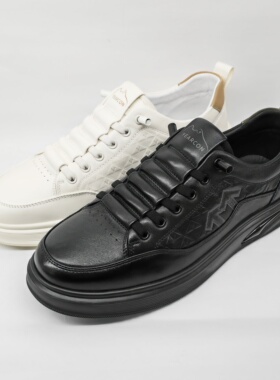 意尔康男鞋2026新款真皮软底防滑休闲板鞋时尚一脚蹬6121ZA91649A