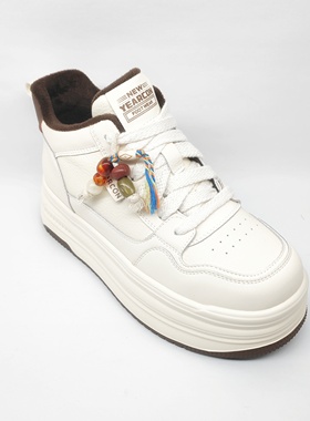 意尔康2025冬季新款女棉鞋系带休闲鞋平底舒适保暖鞋5871ZM485282