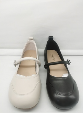 意尔康扣带2024秋季新款平跟浅口时尚百搭女单鞋小皮鞋04826