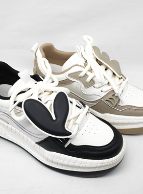 意尔康新款女鞋2024新款春季厚底休闲鞋女时尚板鞋S172AD00789Y