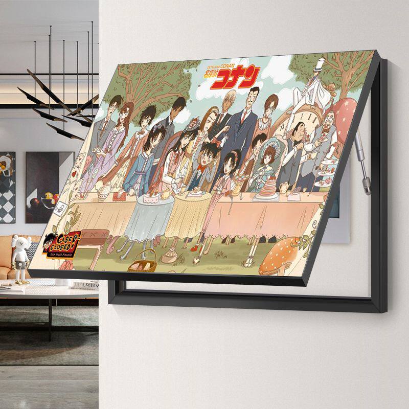 电表箱装饰画遮挡免打孔推拉电闸箱二次元名侦探柯南挂画
