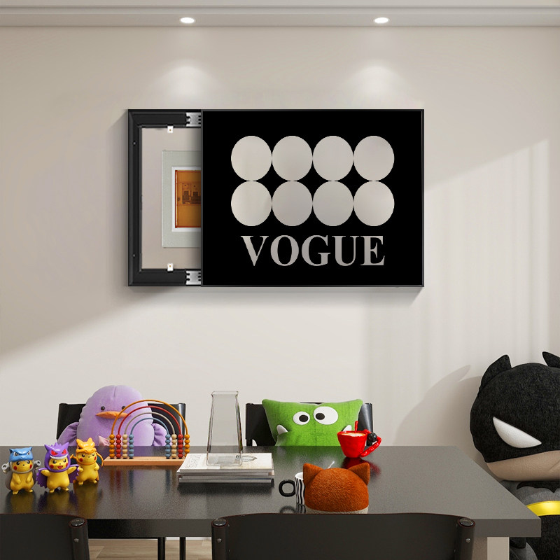 极简ins风轻奢高级感镜子电表箱电闸装饰画遮挡免打孔可推拉挂画