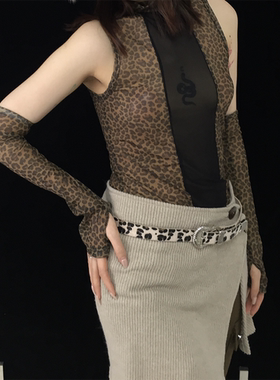 Ttsunami24SS 复古重工可调节辣妹百搭豹纹腰带 搭配好带