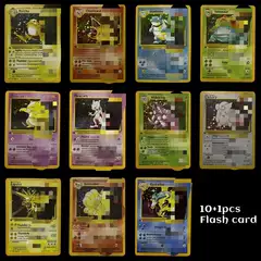 10Pcs+1 New 1996 Years DIY Pokemon Flash Cards Charizard Bla