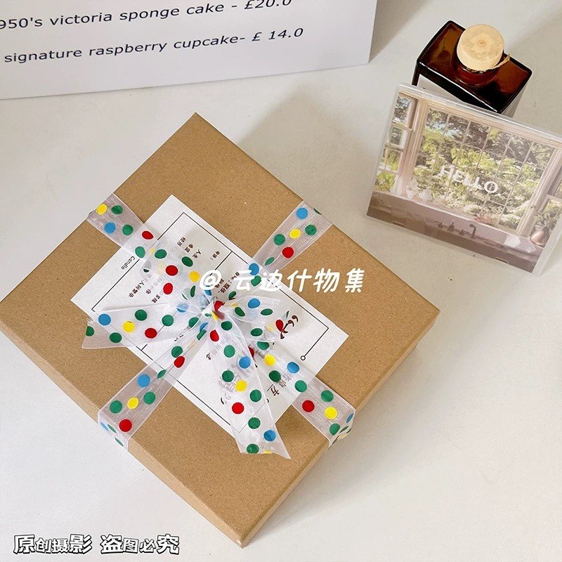 彩虹点点小清新丝带节日装饰生日蛋糕盒礼品礼物带蝴蝶结波点纱带,节庆用品/礼品,创意礼盒/礼品套组,淘宝优惠券,粉丝福利购,淘宝优惠卷