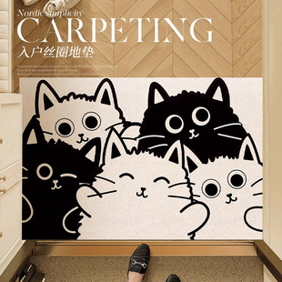 入户门地垫加厚丝圈pvc可自由裁剪进门玄关门口免洗耐脏家用脚垫