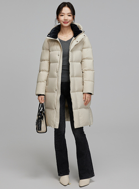 羽物2025秋冬新款300克95白鹅绒中长款极寒羽绒服女显瘦TL23661