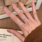蕾丝排钻纯银尾戒女小指闭口ins风轻奢百搭叠戴小众高级感钻戒
