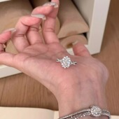 莫桑钻纯银戒指鸽子蛋钻戒求婚结婚订婚仿真钻戒轻奢2025新款 爆款