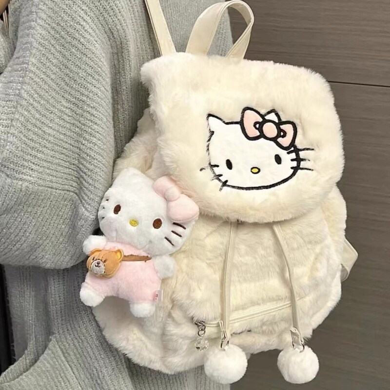 hellokitty包包三丽鸥凯蒂猫书包女2026新款秋冬毛绒小众双肩包