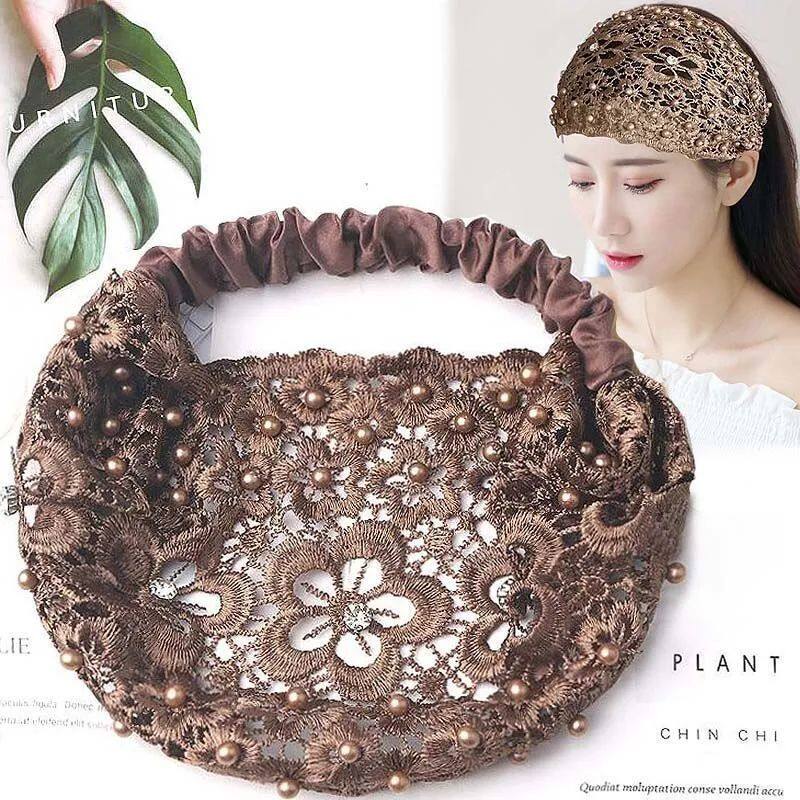 宽边薄款发卡蕾丝发带白发头箍韩国洗脸防滑头巾压发头饰头套