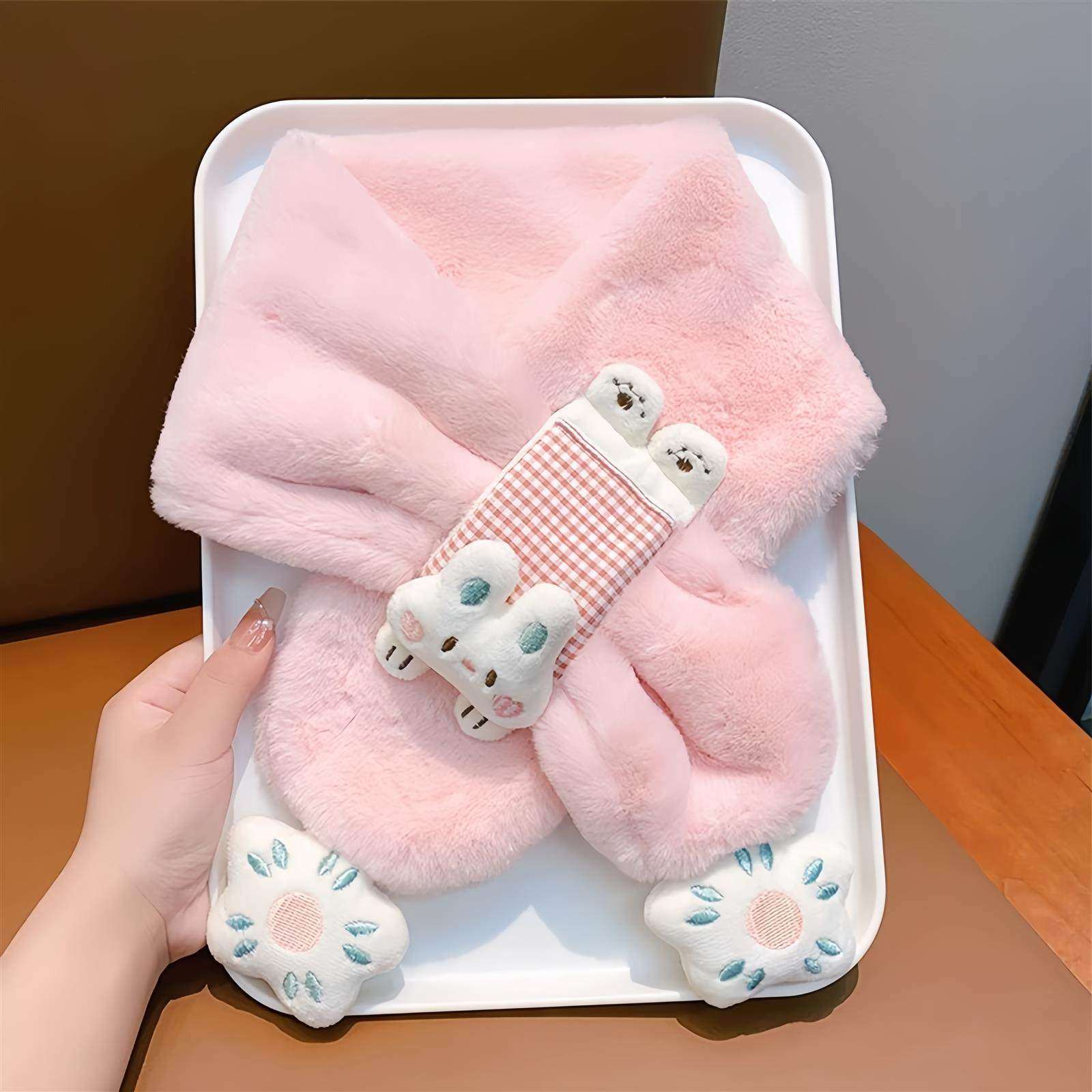 儿童围巾粉色可爱兔子韩版潮宝宝男女童毛绒围脖秋冬季小女孩保暖,童装/婴儿装/亲子装,围巾,淘宝优惠券,粉丝福利购,淘宝优惠卷