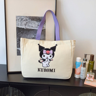 卡通库洛米单肩包手提可爱学生酷乐米帆布手拎通勤包收纳大容量女
