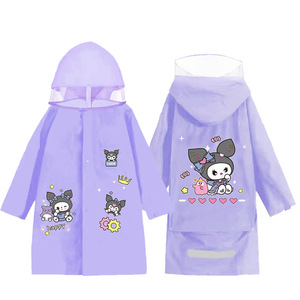 儿童库洛米雨衣连帽长款女