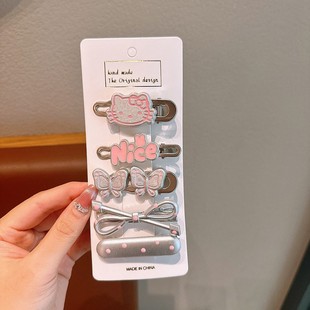 儿童kitty猫发夹可爱前额碎发夹哈喽kt刘海夹头饰发卡边夹女孩子