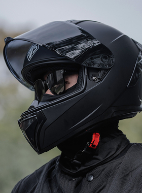 艾狮头盔男士摩托车全盔机车防赛四季通用防雾小头围3C认证大尾翼