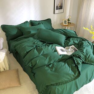 四件套轻奢高级感纯棉床品四件套全棉四季通用1米2床上床单三件套