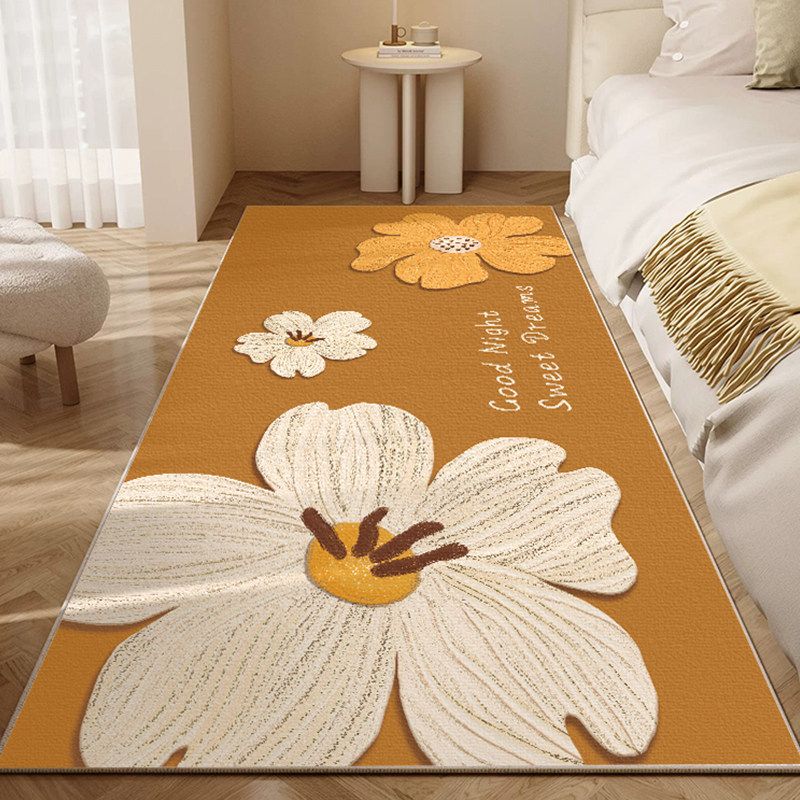 高级轻奢卧室地毯少女长条床边毯房间家用全铺床前毯飘窗地垫隔音