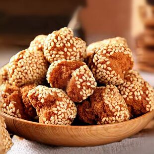 开口笑零食老式传统糕点心开口枣特产小吃怀旧休闲食品香酥芝麻球