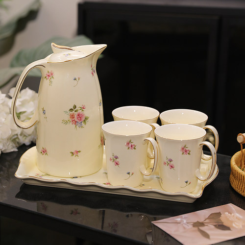 漫缈诗陶瓷花茶壶套装