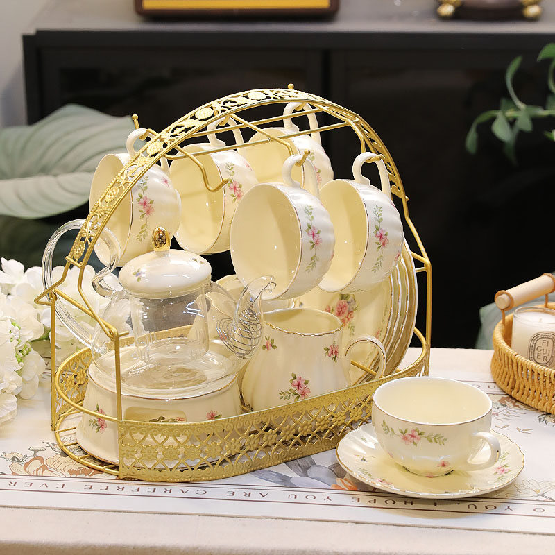 漫缈诗花茶壶蜡烛加热茶壶套装