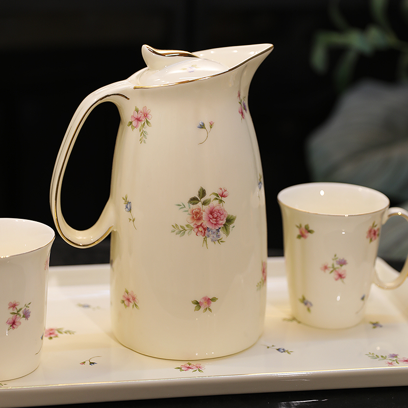 漫缈诗陶瓷冷水壶套装大水壶