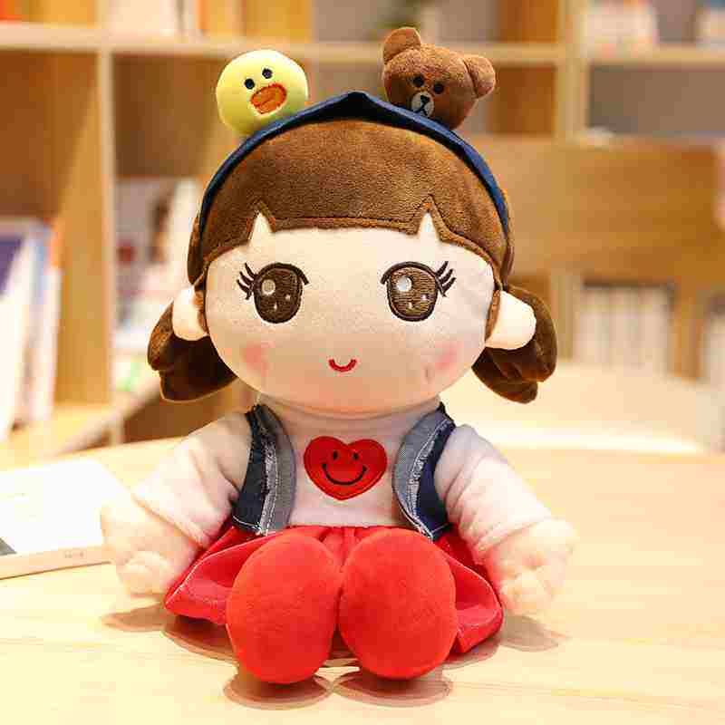 可穿脱衣服可爱小女孩布娃娃公主人形布偶卡通小人偶女童陪睡2022