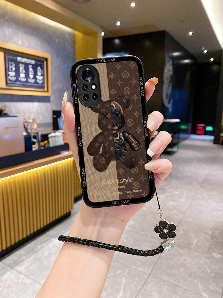 半脸熊适用华为nova8pro手机壳noav7por新款noa5pr0潮牌暴力熊nvao8p防摔n0va6诺娃nove男nov8por女nowa5挂绳