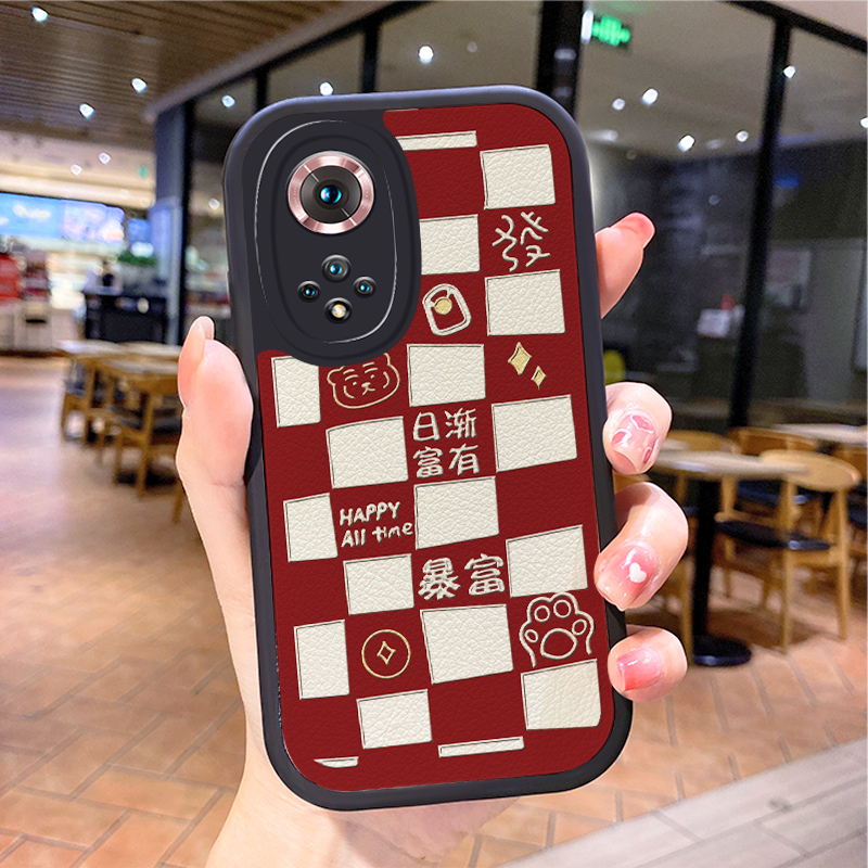 棋盘小羊皮适用华为nova9手机壳