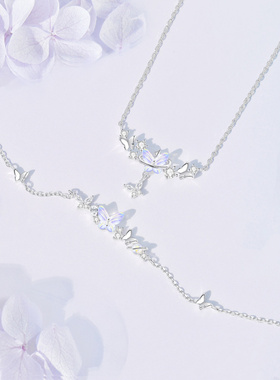 梦幻星球蝴蝶银项链甜美时尚锁骨