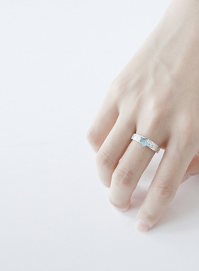 纯银肌理情侣对戒高级感冷淡风开