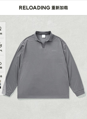 【新款热销】Reloading重新加载 海鸥领竖条纹商务休闲长袖Polo衫